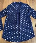 Women s Shirt Polka Dot Sleeping Cats Long Sleeve Button Size Small