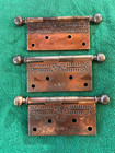 3 Large 5 x5  Eastlake Castiron Ball Top Hinges  Worn Bronze Finish  Free S h