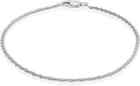 Italian 925 Solid Sterling Silver 2mm Diamond Cut Roc Anklet Chain 9  Or 10 