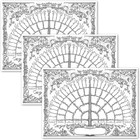 3 Pack - Family Tree Chart To Fill In- 6 Generation Genealogy Poster - Blank    