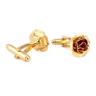 Gold Rose Fashion Men Cufflinks 1 Pair Of Shirt Suit Cuff Links Jewelry Classic