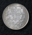 1948 Portugal  - 5 Escudos  - Xf   Au  - Silver