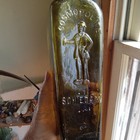 Scarce Cosmopoliet Dutch Man Pictorial Case Gin Bottle Without Melchers Emb