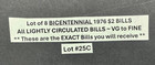 Lot Of  8  1976  2 Two Dollar Bills   Bicentennial Notes   Us Currency Lot  25c