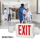 Spectsun 1 Pack Red Exit Sign With Emergency Lights  Led Emergency Exit Light   