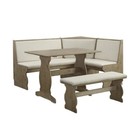 Cushioned Corner Breakfast Set Nook Dining Bench Table Kitchen Wood Solid Booth