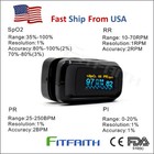 Finger Pulse Oximeter Blood Oxygen Spo2 Monitor Pr Pi Respiratory Rate Fda   Ce