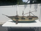 Antique Large Wooden Model Ship    sovereign Seas    With Sails