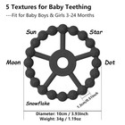 3 Pack Ring Teether  Silicone Teething Toys For Babies 6 Months  3 Black 