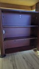 Barrington Wooden Shuffleboard Table W  Red   Blue Pucks  Storage Cabinet 9ft