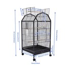 Black Large Bird Cage Wit Rolling Stand Cockatiel Parakeet Finch Parrot Birdcage