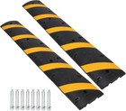 2 Pcs 72inch Rubber Speed Bump 2 Channel 25000lbs Load Heavy Duty Speed Hump