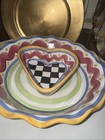 Mackenzie Childs Piccadilly Heart Bowl Small - Hand Painted Ceramic - New