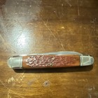 Vintage Winchester Cartridge Series Pocketknife 3 Blades Burnt Orange Bone Ss 92