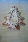 M-  Christmas Tree Candy Dish Vintage Ceramic Mold Splatter Paint