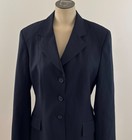 Rj Classics Prestige Womens Sz 10r Navy Wool 3 Button Equestrian Show Coat Exc