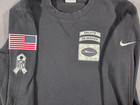 Nike Salute To Service Nfl Mens Medium Gray Waffle Knit Pullover Sweatshirt