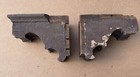 Fantastic Pair Of Antique 19th Century  Wood Corbels Salvage Chippy Paint 9x12x5