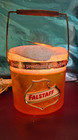 1950s Vintage Falstaff Lighted Beer Bar Sign Foaming Bucket Wood Handle Man Cave