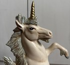 Vintage Large 13  Ceramic Unicorn Hand Painted Porcelain  Figure Statue