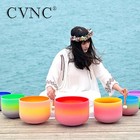 Cvnc 432hz 6 -12  7 Pcs Rainbow Colored Crystal Singing Bowls Chakra Set W case