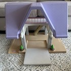 Vintage Lavender Roof Little Tikes 28    Doll House W Furniture   Figurines