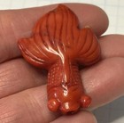 Antique Coral Hand Carved Beautifully Detailed Koi Fish Large Pendant Big Eyes