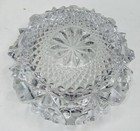 Vintage Heavy Lead Crystal Cut Clear Glass Cigar Cigarette Ashtray