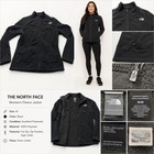 The North Face Fleece Jacket Womens M Black Full Zip Mock Neck Sherpa Trim Soft