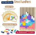 Wooden Montessori Russian Blocks Puzzle  3d Stacking Brain Teaser Toy  Colorf   