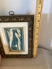 Vintage 1973 Linocut Greyhound Dog