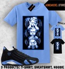 Shirt Match Aj 14 Black University Blue 2026 Sneaker Matching No Evil T-shirt
