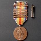 Original Us Wwi Victory Medal 5x Clasp D-s m-a o-a a-m c-m Champagne Oise Aisne