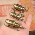 3pcs Antique Bronze Beetle Mini Statue Small Table Decoration Vintage Copper    