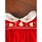 Vintage Baby Togs Red Velvet Floral Embroidered Dress Set 6-9 Months Eyelet Lace