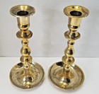 Pair Vintage Solid Brass Candlesticks 8    Tall Heavy Unscrew Non-magnetic