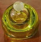 Unique Beautiful Art Glass Perfume Bottle     Solid Glass Stopper     Vgc     Gorgeous