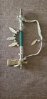 Navajo Native American Tomahawk Axe Brass 8   h Turquoise Beaded Handle