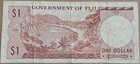 1971 Government Of Fiji Oe Ii One Dollar  rare     z    Prefix Sn  Z1019531 Banknote
