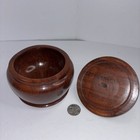Vintage Round Wooden Keepsake Trinket Box With Knobbed Lid