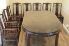 Vintage Chinese Rosewood Dining Set  Table 8 Chairs console Table display Stand 