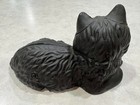 Vintage Cast Iron Black Cat Door Stop Heavy Unique