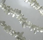 Pebble Beads  Crystal White W frosted Matte Sea Glass Finish  6x9mm  22 Psc 