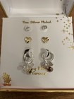 Disney Mickey Mouse Earrings  3 Pairs  Heart Studs   Mickey Hoops  Silver Plated