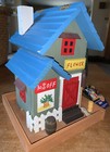 Alpine Corp  Home   Garden Hanging Flower Shop Outdoor Wood Bird Feeder 7 x7 x9 
