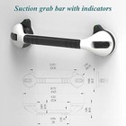 17in Suction Shower Grab Bar With Indicators  Balance Assist Steady Handle