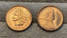 1909 Indian Head   Vdb Lincoln Cents Gem Bu Red Lustrous Pair