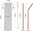 18 Piece Copper Stainless Steel Straws  8 5    Reusable Rose Gold Drinking Straw