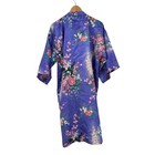 Vintage Floral Peacock Purple Pocket Japanese Kimono Robe Made In Japan Flowy