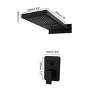 22 black Shower Faucet Set Rectangle Head Rainfall Spout Mixer Single Handle Tap